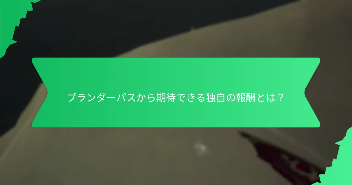 プランダーパスから期待できる独自の報酬とは？