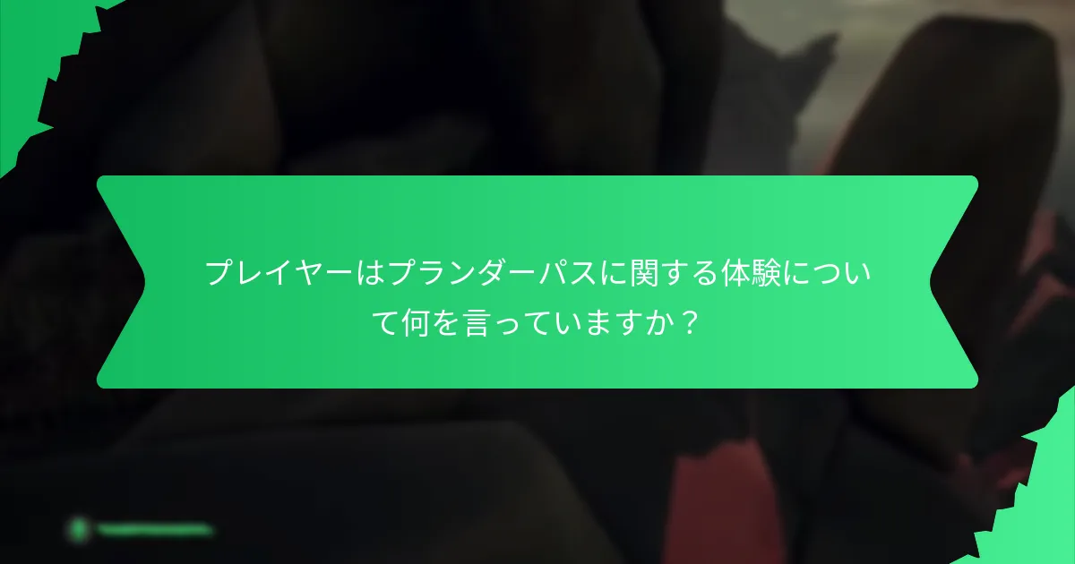 プレイヤーはプランダーパスに関する体験について何を言っていますか？